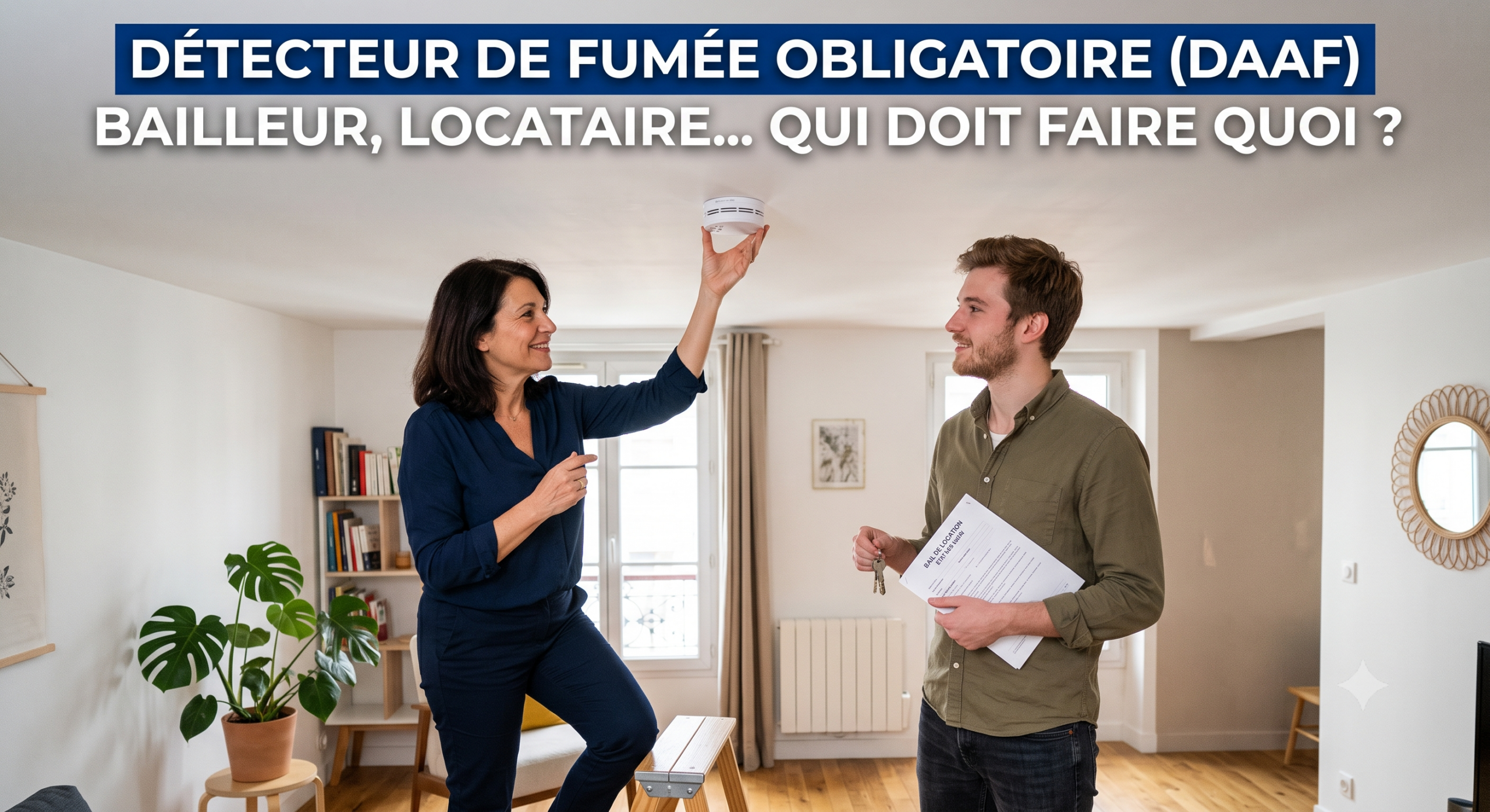 Installation d'un détecteur autonome avertisseur de fumée DAAF dans un logement
