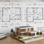 Plan architectural et mesurage de la surface habitable d'une maison individuelle