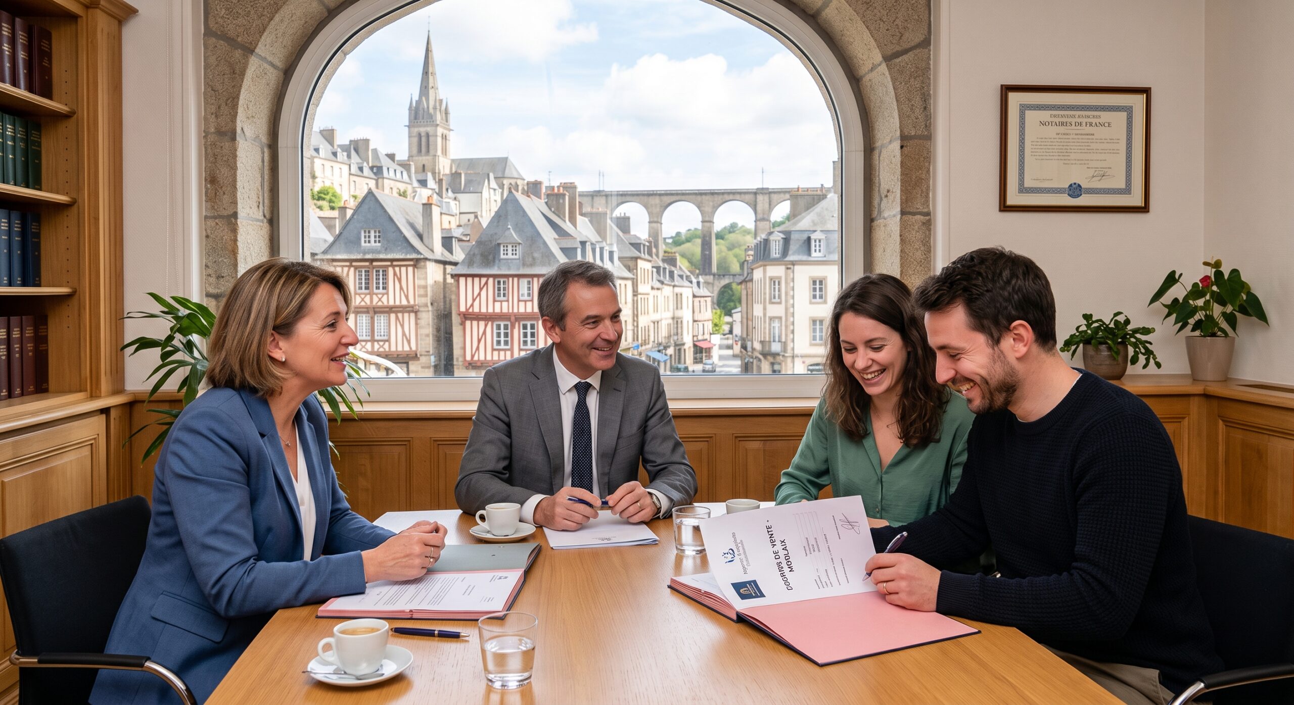 Collaboration notaire et agent immobilier pour vente securisee a Morlaix