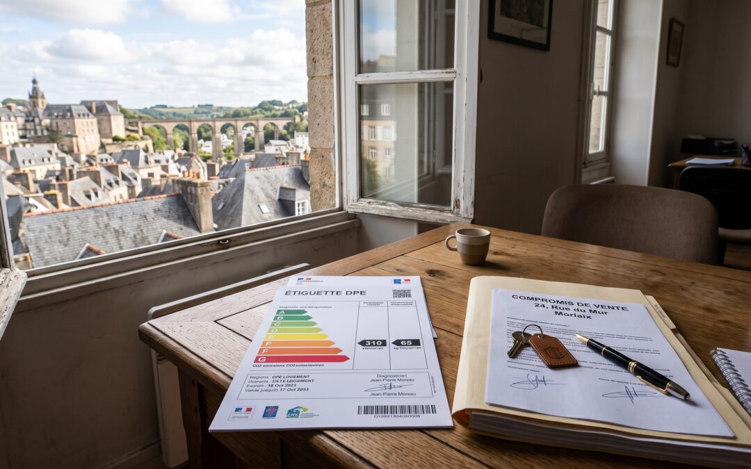 Diagnostic de performance energetique DPE et compromis de vente Office France Malepart Morlaix