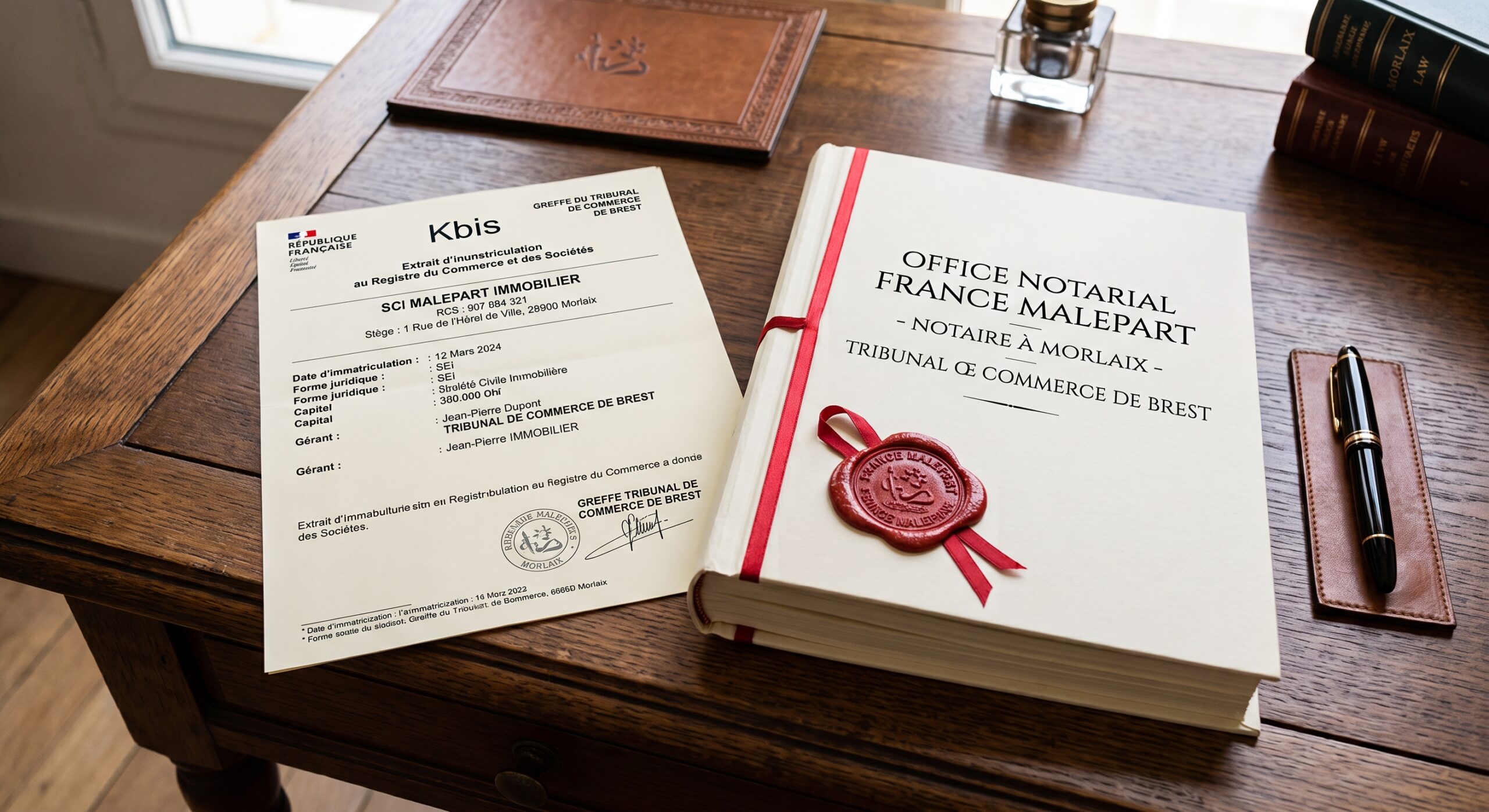 Immatriculation de societe civile immobiliere Office Notarial France Malepart Morlaix