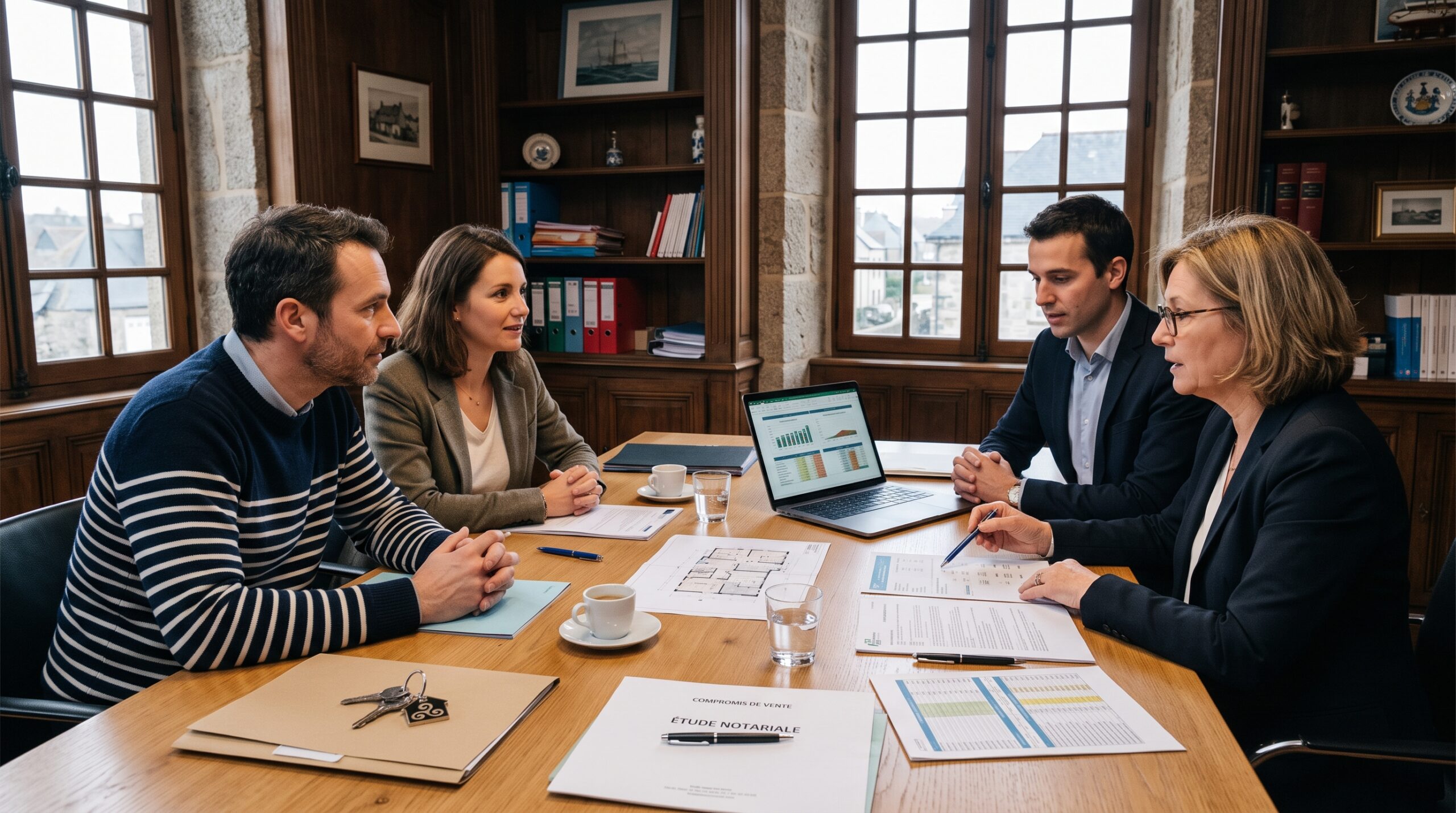 Reunion de conseil et financement immobilier a l office notarial de Morlaix 